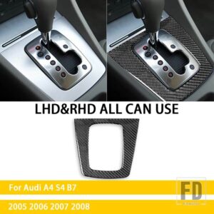 アウディ A4 S4 B7 2005 2006 2007 2008 アクセサリーカーボンインテリア自動マニュアルギアカバートリムステッカー装飾 - Black Carbon Auto