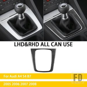 アウディ A4 S4 B7 2005 2006 2007 2008 アクセサリーカーボンインテリア自動マニュアルギアカバートリムステッカー装飾 - Black Carbon Manual