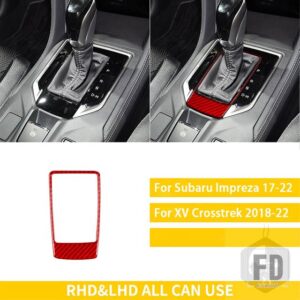 スバル インプレッサ CROSSTREK 2017-2022 アクセサリーカーボンインテリアギアシフトフレームトリムステッカー装飾 - Red