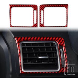 スバル フォレスター 2013-18 アクセサリーカーボンインテリア計器エアアウトレットトリムステッカー - Red