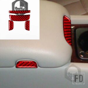 ベンツ Cクラス W203 2005 2006 2007 アクセサリーカーボンインテリアハンドボックスボタンステッカー装飾 - 25 RED