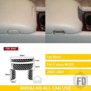 ベンツ Cクラス W203 2005 2006 2007 アクセサリーカーボンインテリアハンドボックスボタンステッカー装飾 - 25 BLACK