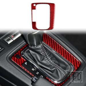 スバル フォレスター 2013-18 アクセサリーカーボンインテリアギア外枠トリムステッカー - Red
