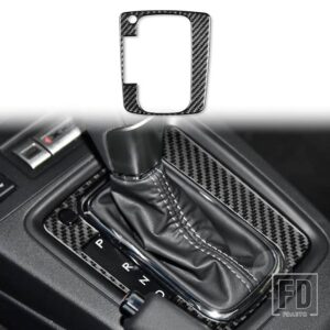 スバル フォレスター 2013-18 アクセサリーカーボンインテリアギア外枠トリムステッカー - Black