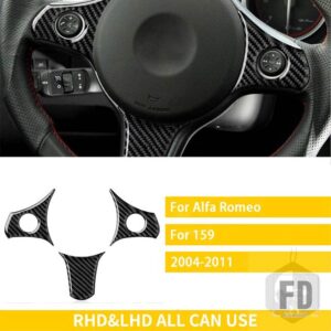 アルファロメオ 159 38292 アクセサリーカーボンカーインテリアステアリングホイールパネルステッカー - Steer wheel Set4