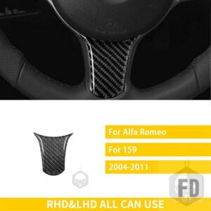 アルファロメオ 159 38292 アクセサリーカーボンカーインテリアステアリングホイールパネルステッカー - Steer wheel chin
