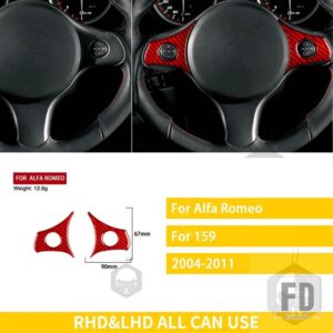 アルファロメオ 159 38292 アクセサリーカーボンカーインテリアステアリングホイールパネルステッカー - Steer wheel button