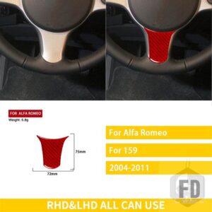 アルファロメオ 159 38292 アクセサリーカーボンカーインテリアステアリングホイールパネルステッカー - Steer wheel chin2