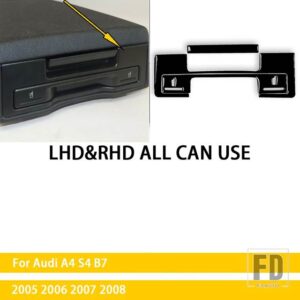 アウディ A4 S4 B7 2005 2006 2007 2008 アクセサリーカーボンインテリアリアアームレストカップホルダーカバートリムステッカー装飾 - Black plastic
