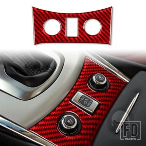 インフィニティ G35 2007-2008 G37 2008-2013 アクセサリーカーボン自動車インテリア中央制御パネルカバートリムステッカーセット - Red A