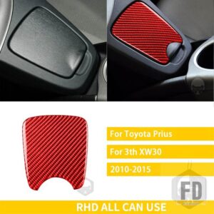 トヨタ プリウス XW30 ZVW30 ZVW35 2010-2015 アクセサリーカーボンインテリアカップホルダーカバートリムステッカー - RHD red