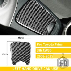 トヨタ プリウス XW30 ZVW30 ZVW35 2010-2015 アクセサリーカーボンインテリアカップホルダーカバートリムステッカー - LHD Black