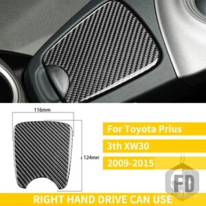 トヨタ プリウス XW30 ZVW30 ZVW35 2010-2015 アクセサリーカーボンインテリアカップホルダーカバートリムステッカー - RHD Black