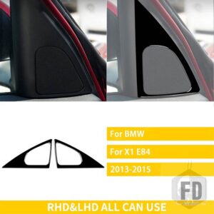 BMW X1 E84 2013 2014 2015 アクセサリーカーボン車内ドアコーナースピーカートリムステッカー装飾スタイリング - Black plastic
