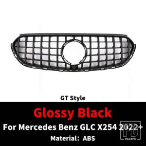 メルセデスベンツ スポーツ GT ダイヤモンドスタイルフロントインレットグリルバンパーグリル NEW GLC X254 2022 2023 2024 + - GT Black