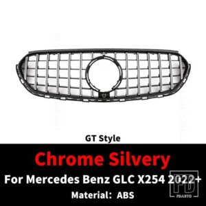 メルセデスベンツ スポーツ GT ダイヤモンドスタイルフロントインレットグリルバンパーグリル NEW GLC X254 2022 2023 2024 + - GT Silvery