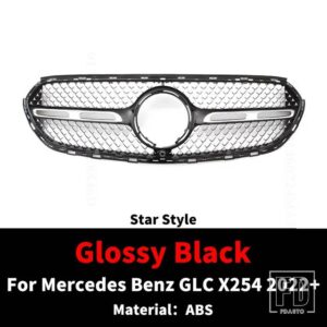 メルセデスベンツ スポーツ GT ダイヤモンドスタイルフロントインレットグリルバンパーグリル NEW GLC X254 2022 2023 2024 + - DM Black