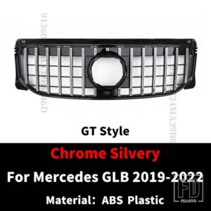 メルセデスベンツ スポーツフロントバンパーグリル GLB X247 W247 2019-22 AMG ライン GT ダイヤモンドインレットグリルメッシュトリムチューニ - GT Silvery