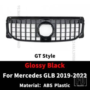 メルセデスベンツ スポーツフロントバンパーグリル GLB X247 W247 2019-22 AMG ライン GT ダイヤモンドインレットグリルメッシュトリムチューニ - GT Black