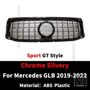 メルセデスベンツ スポーツフロントバンパーグリル GLB X247 W247 2019-22 AMG ライン GT ダイヤモンドインレットグリルメッシュトリムチューニ - Sport GT Silvery