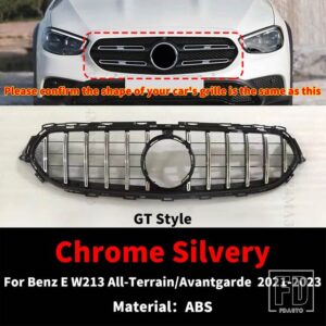 メルセデスベンツ フロントマスクグリルバンパーグリルチューニングパーツ Eクラス W213 全モールドアバンギャルドラインエステートエグゼクテ - 2021-2023 GT Silvery