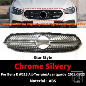 メルセデスベンツ フロントマスクグリルバンパーグリルチューニングパーツ Eクラス W213 全モールドアバンギャルドラインエステートエグゼクテ - 2021-2023 DM Silvery