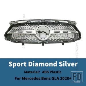 メルセデスベンツ フロントインレットグリルレーシングバンパーグリル GLA X156 H247 2020 + チューニングアクセサリーフェイスリフト外装部品 - Sport Diamond Silver