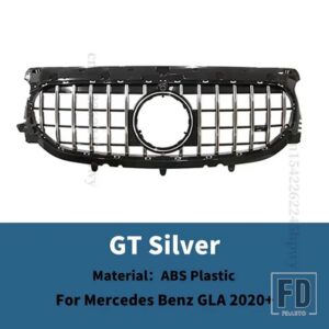 メルセデスベンツ フロントインレットグリルレーシングバンパーグリル GLA X156 H247 2020 + チューニングアクセサリーフェイスリフト外装部品 - GT Silver