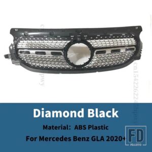 メルセデスベンツ フロントインレットグリルレーシングバンパーグリル GLA X156 H247 2020 + チューニングアクセサリーフェイスリフト外装部品 - Diamond Black
