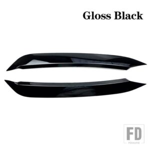 VW ヘッドライトアイブロウまぶたランプライトアイブロウ ポロ 2019 + ABS グロスブラックカーボンまぶたアクセサリー - Gloss black