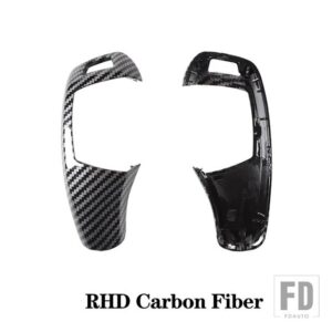 BMW F01 F02 F10 F18 LHD RHD ABS 車カーボングロスブラックギアシフトレバーノブカバー交換 08-13 アクセサリー - RHD - Carbon Fiber