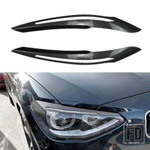 BMW ヘッドライトアイブロウまぶたランプライトアイブロウグロスブラックカーボン F20 F21 1シリーズ 116I 118I 120I 125I 2011-2014 - Carbon Fiber