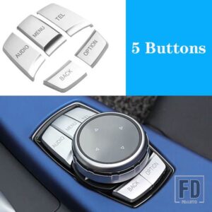BMW マルチメディアボタンカバー IDRIVES ステッカー F25 F30 F10 F07 E60 E90 E92 E70 E71 F02 E84 F20 1/3/5/7シリーズ用 - For 5 PCS Button
