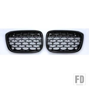 BMW X3 G01 G08 X4 G02 ダイヤモンドフロントバンパーグリルトリムレーシンググリルキドニーグリルグロスブラックアクセサリー 2個 18-20 - Gloss black