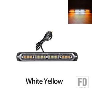 12-24V LED 車ハザード灯トラックサイドフラッシュライトテールライト自動ランプ 1個 トレーラーオートバイ ストロボ自動緊急灯 - White Yellow 1PC