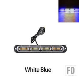 12-24V LED 車ハザード灯トラックサイドフラッシュライトテールライト自動ランプ 1個 トレーラーオートバイ ストロボ自動緊急灯 - White Blue 1PC