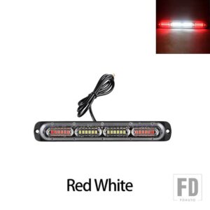 12-24V LED 車ハザード灯トラックサイドフラッシュライトテールライト自動ランプ 1個 トレーラーオートバイ ストロボ自動緊急灯 - Red White 1PC