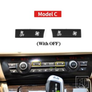 BMW ヒーター気候制御 A/C 空調スイッチファンボタンカバーキャップ F01 F02 F06 F07 F10 F11 F12 5/6/7シリーズ - C 2PC With OFF