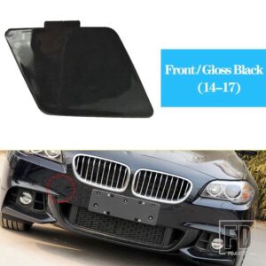 BMW フロントリアバンパー牽引フックカバーキャップトレーラー牽引アイ蓋グロスブラック 5シリーズ F10 F18 2011-2017 オートアクセサリー - Front Black 14-17