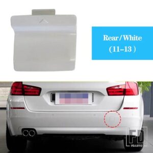 BMW フロントリアバンパー牽引フックカバーキャップトレーラー牽引アイ蓋グロスブラック 5シリーズ F10 F18 2011-2017 オートアクセサリー - Rear White 11-13