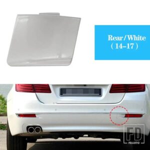 BMW フロントリアバンパー牽引フックカバーキャップトレーラー牽引アイ蓋グロスブラック 5シリーズ F10 F18 2011-2017 オートアクセサリー - Rear White 14-17