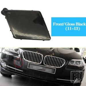 BMW フロントリアバンパー牽引フックカバーキャップトレーラー牽引アイ蓋グロスブラック 5シリーズ F10 F18 2011-2017 オートアクセサリー - Front Black 11-13