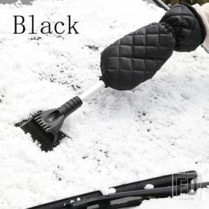 1個 ブルー屋外冬車除雪シャベルホットベルベットグローブ新拡張クリーニングツール氷霜取り自動車 - Black