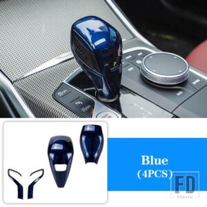 BMW ギアシフトノブ ABS トリムハンドルカバーステッカー 2 3/4シリーズ G20 G21 X3 G01 X4 G02 G29 G22 G23 G26 F40 F44 G42 20-22 - Blue (4pcs)