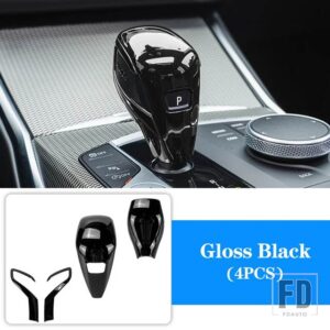 BMW ギアシフトノブ ABS トリムハンドルカバーステッカー 2 3/4シリーズ G20 G21 X3 G01 X4 G02 G29 G22 G23 G26 F40 F44 G42 20-22 - Gloss Black 4PCS