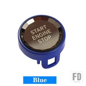 クリスタルスタイルスタートストップエンジンスイッチボタンカバーの交換マセラティクアトロポルテレヴァンテジブリ 13-24 アクセサリー - Crystal Blue