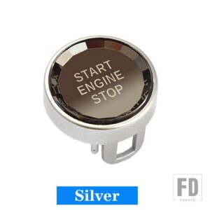 クリスタルスタイルスタートストップエンジンスイッチボタンカバーの交換マセラティクアトロポルテレヴァンテジブリ 13-24 アクセサリー - Crystal Silver