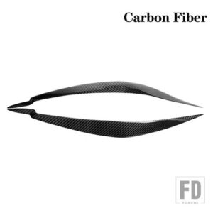 BMW カーボンフロントヘッドライト眉まぶたステッカーヘッドランプライト装飾トリムアイブロウ E71 X6 2008-2014 - Carbon Fiber