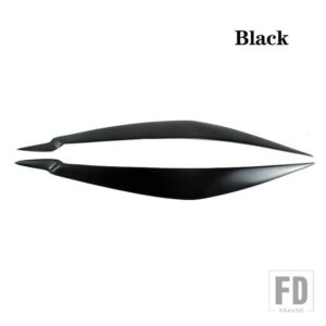 BMW カーボンフロントヘッドライト眉まぶたステッカーヘッドランプライト装飾トリムアイブロウ E71 X6 2008-2014 - Black