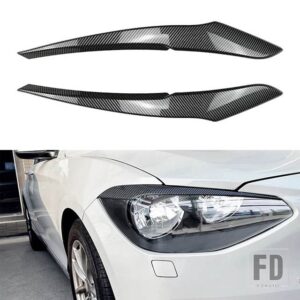 BMW グロスブラックヘッドライトアイブロウまぶたランプライトアイブロウカーボン F20 F21 1シリーズ 116I 118I 120I 125I 2011-2014 - Carbon Fiber